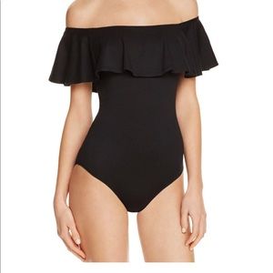 Aqua off shoulder black bodysuit black